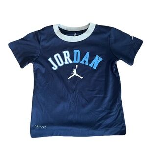 Jordan Kids Dark Blue Athletic Tee with Light Blue Accents